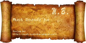 Must Bozsóka névjegykártya